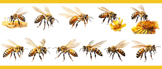 Bee illustration set
