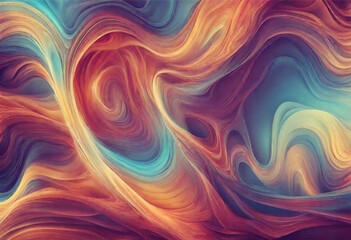 Obraz premium Colorful abstract fantasy scene filled with swirling shapes and vibrant hues