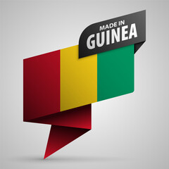 Made in Guinea graphic and label. - obrazy, fototapety, plakaty