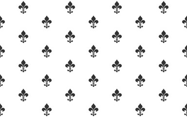 Heraldic lilies seamless background. Pattern from vintage decorative abstract elements water lily. Vector illustration