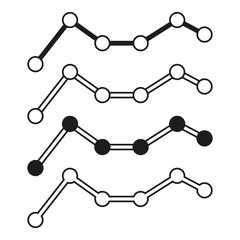 Molecular bonds graphic. Chemistry structure icons. Science network nodes. Vector illustration. EPS 10.
