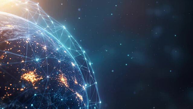 Worldwide network connecting global communication lines. Concept Global Connectivity, International Networking, Communication Infrastructure, Worldwide Links