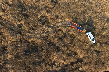 Ariel of a Paddock with Car