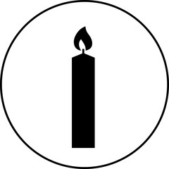 Obraz premium Candle Fill icon. Candle silhouette for religion commemorative and party. Easter Candle Icon that represent the tradition and symbolism of the Easter season. Candle light on transparent background.