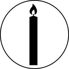 Obraz premium Candle Fill icon. Candle silhouette for religion commemorative and party. Easter Candle Icon that represent the tradition and symbolism of the Easter season. Candle light on transparent background.