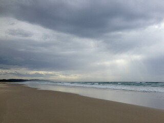 beach on a cloudy day