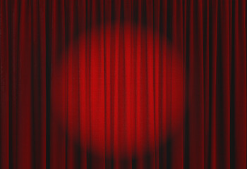Theater scene and the red curtain. - Theater stage image.