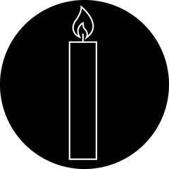 Obraz premium Candle line icon editable stock. Silhouette for religion commemorative and party. Easter Candle that represent the tradition and symbolism of the Easter season. Candle light on transparent background.