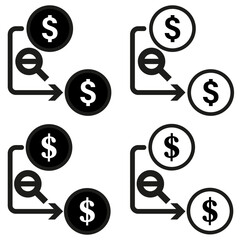 Currency exchange concept icons. Dollar and euro with arrows. Financial conversion symbol set. Vector illustration. EPS 10.