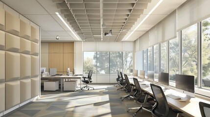 Modern Office Interior on a Sunny Day
