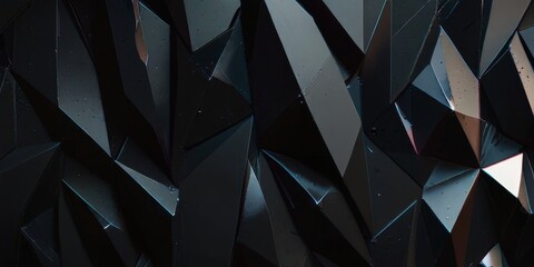 Black faceted pattern with geometric shapes and bold lines