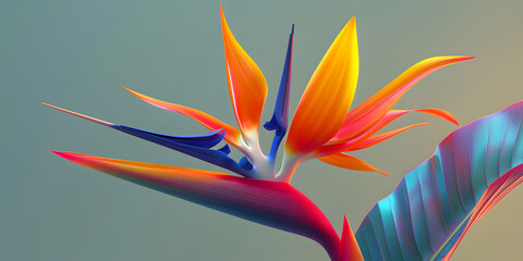 Vibrant tropical flowers .Bird of paradise flower,