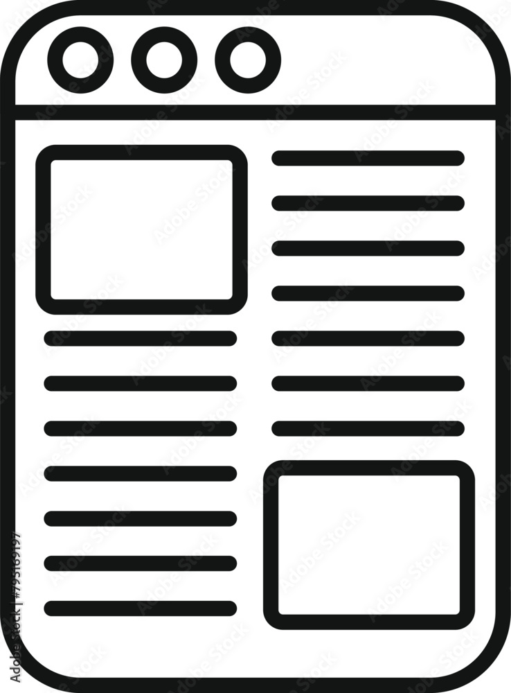 Poster digital reading icon outline vector. web online page. media learn public