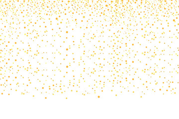 Golden glitter dust particles confetti on transparent background. Shine falling gold dust lights....