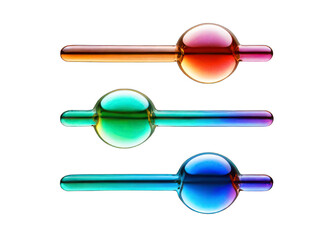 3D chrome scrollbar, bright metallic element on a transparent background in Y2K style, neon highlights.