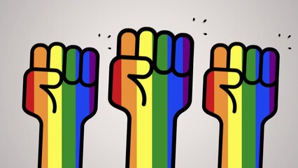 Manos de Orgullo LGBT+ Día Internacional contra la Homofobia, la Transfobia y la Bifobia. Versión 1