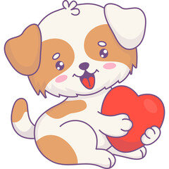 Cute puppy with heart