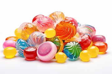 Candies on white background. Candy related topics. Image for graphic designer. Image for flyers. Sugar. Purchase sale candy.