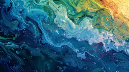 Blue Wave Reflections: Abstract Water Texture Background, Generative AI