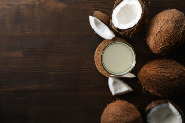 Coconut water, concept of tasty and natural coconut drink