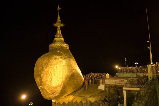 Myanmar Golden Stone in Bago on a sunny spring day