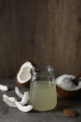 Coconut water, concept of tasty and natural coconut drink