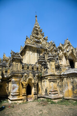 Fototapeta na wymiar Myanmar Ava temples on a sunny spring day