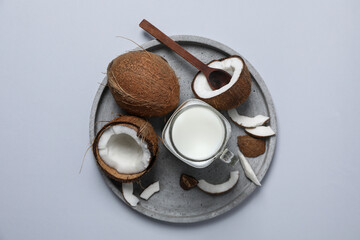 Coconut milk, concept of tasty and natural drink