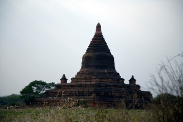 Myanmar Ancient city of Bagan on a sunny spring day