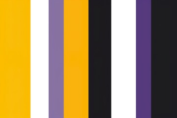 Nonbinary pride colors,  striking contrast of yellow, purple, and white 