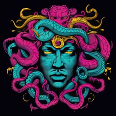 Fototapeta premium Medusa street style graphic design. 7
