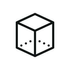 3D object isolated icon, 3D modeling vector symbol with editable stroke
