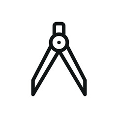 Compass for drawing isolated icon, divider vector symbol with editable stroke