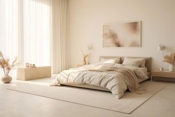 Aesthetic bedroom, home interior