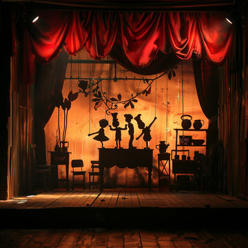 Puppeteer's Workshop: Marionettes on Hooks with Stage Setup