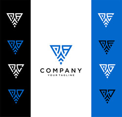 PA triangle logo ,triangle monogram logo with two initials vector Icon, mature, masculine, sophisticated, geometric powerful logo.