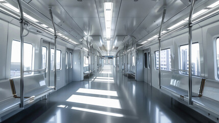 Obraz premium A large, empty train station with a lot of windows