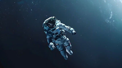 Astronaut at spacewalk. Cosmic art, science fiction wallpaper. The beauty of deep space. Billions of galaxies in the universe. 