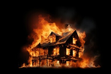 House fire bonfire burning
