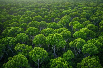 Aerial drone view of co2 absorbing mangrove forest for carbon neutrality concept - Powered by Adobe