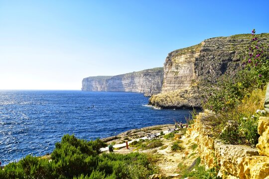 View of the rocks of Xlendi Gozo