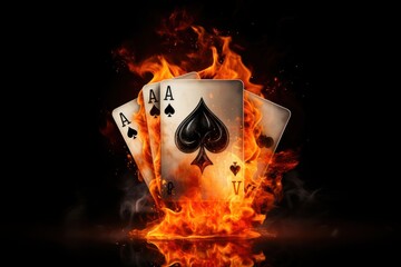 Fire gambling burning cards