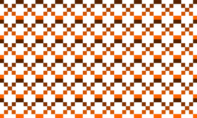 Orange brown Square block arrange in square cross grid seamless Pattern design for fabric printing, vintage patter