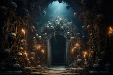 Underworld entrance architecture light illuminated