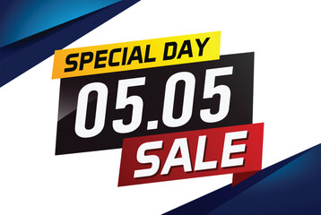 5.5 Special day sale word concept vector illustration with ribbon and 3d style for use landing page, template, ui, web, mobile app, poster, banner, flyer, background, gift card, coupon

