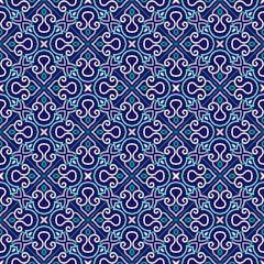 luxury colorful embroidery seamless pattern with abstract tiles fabric textile style