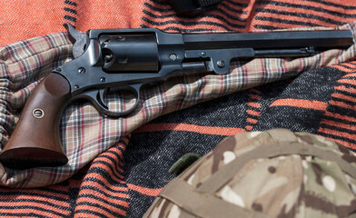 Six-shot revolver close-up outdoor