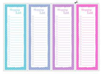 Shopping list template, printable, print and cut