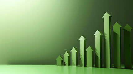 Business Growth Graph Finance Arrow green background