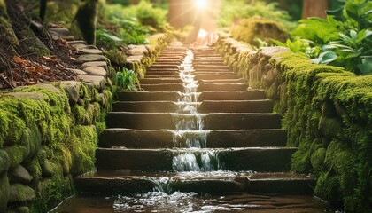  Walking flowing in the mountains 